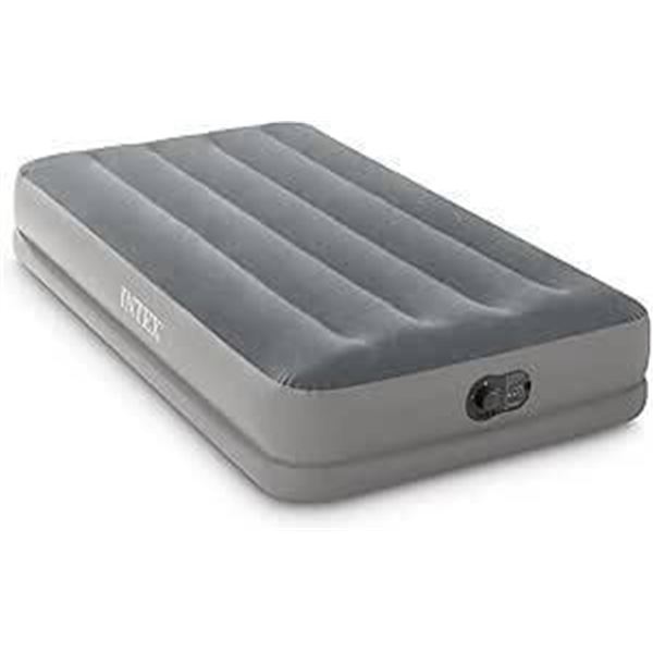 Intex Dura-Beam Standard Air Mattress with Built-In Pump – Twin Size
