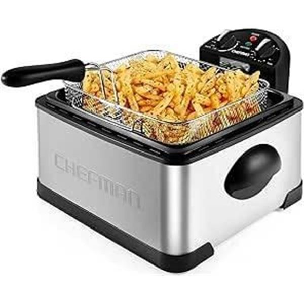 Chefman Jumbo Fry 4.5-Quart Deep Fryer With Easy-Drain System