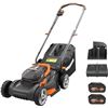 Image 1 : Worx WG743 40V PowerShare 4.0Ah 17″ Lawn Mower w/Mulching & Intellicut (2x20V Batteries),Bl