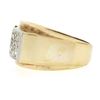 Image 6 : Men's Retro Vintage 14K Gold 0.40 ctw Diamond & Synthetic Ruby Buckle Band Ring