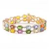 Image 1 : 32.92 ctw MultiColor Sapphire and 1.17 ctw Diamond 14K Yellow Gold Bracelet
