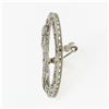Image 6 : Antique Art Deco 14k White Gold Filigree Circle Wreath Floral Ribbon Brooch Pin