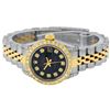 Image 8 : Rolex Ladies Quickset Two Tone Black Diamond Lugs Datejust Wristwatch 26MM
