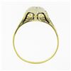 Image 7 : Antique Art Deco 14k TT Gold.14 ctw European Diamond Solitaire Open Engraved Rin
