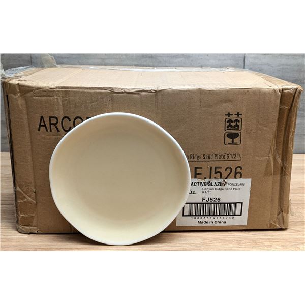 Canyon Ridge 6.5" Sand Plates, Arcoroc FJ526 - Lot of 36|FJ526/R9-2