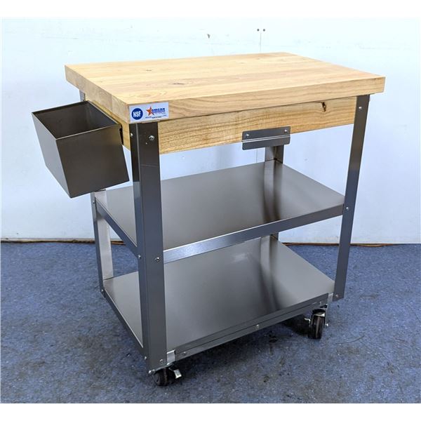 Mobile Food Preparation Table/Cart, Omcan 41516|R3-1