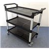 Image 2 : Black Plastic Bussing Cart with 19.5" x 31" Tray Size, Omcan 43069|Assembled/R1-1