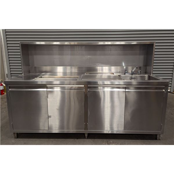 79" Stainless Steel 18" x 16" Tub Sink Cabinet|TY9/R4