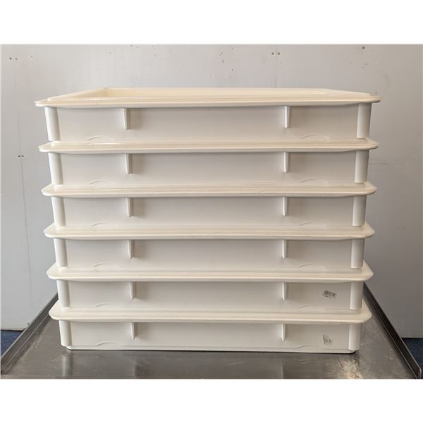 18" x 26" x 3 " Pizza Dough Proofing Boxes W/Lids - Set of 6 (12pcs)|NB1/FtB