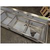 Image 5 : Thorinox 24" x 24" x 14" Three Tub Sink W/Left Drain Board|240166/L9