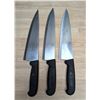 Image 1 : Used, Sharpened Cook Knives, Black Handles - Lot of 3|RackH