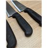 Image 2 : Used, Sharpened Cook Knives, Black Handles - Lot of 3|RackH