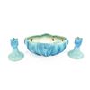 Image 1 : Van Briggle Pottery Tulip Bowl & Candlestick Set