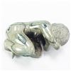 Image 2 : Green Marble Statue Girl Curled Up Rock Formation