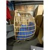 Image 2 : PATIO BLISS BEIGE WICKER OUTDOOR PATIO EGG CHAIR WITH BLUE CUSHION *IN BOX*
