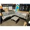 Image 1 : GREY EVA VOGUE COLLECTION OUTDOOR MODULAR SECTIONAL PATIO SET WITH TABLE