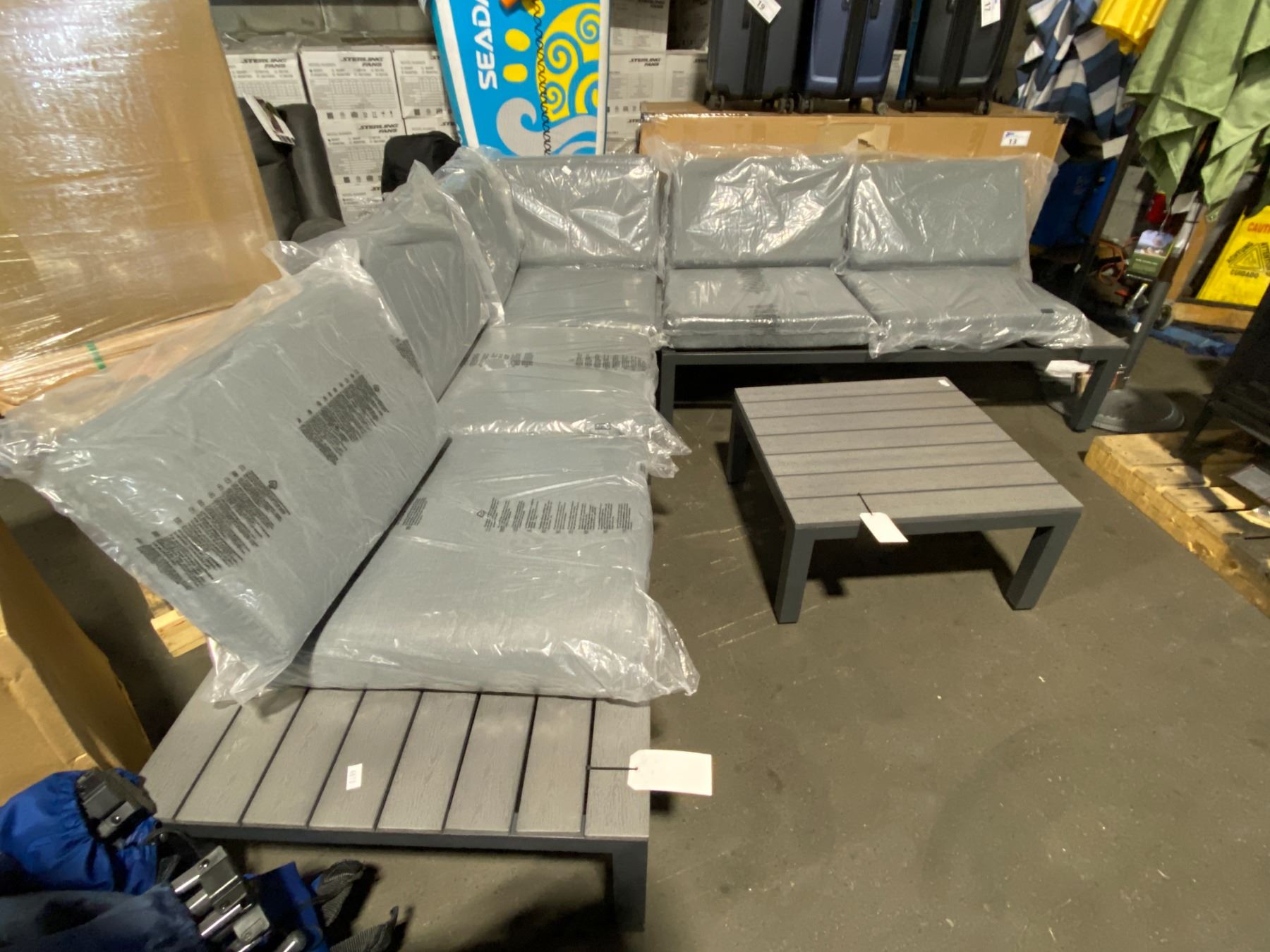 Basic Grey Eva Collection GREY EVA VOGUE COLLECTION OUTDOOR MODULAR SECTIONAL PATIO SET WITH ...