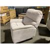 Image 3 : CREAM MICROFIBER OVERSIZED ROCKING RECLINING ARM CHAIR