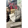 Image 2 : PATIO BLISS BLACK WRAPPED CAST ALUMINUM OUTDOOR PATIO ACCENT EGG CHAIR WITH GREY CUSHION