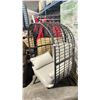Image 2 : PATIO BLISS BLACK WRAPPED CAST ALUMINUM OUTDOOR PATIO ACCENT EGG CHAIR WITH GREY CUSHION