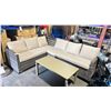 Image 1 : PATIO BLISS 2 TONE GREY 2 PCS L-SHAPE OUTDOOR PATIO SECTIONAL SET WITH BEIGE CUSHIONS