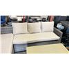 Image 3 : PATIO BLISS 2 TONE GREY 2 PCS L-SHAPE OUTDOOR PATIO SECTIONAL SET WITH BEIGE CUSHIONS