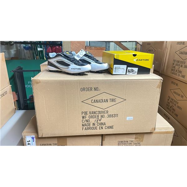 CASE OF 12 PAIRS OF EASTON DIAMOND LO WF2 BLACK/BLACK WHITE CLEATS SIZE 10 WOMENS