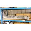 Image 2 : SHELF OF RECTANGULAR GLASS FIREPIT WINDSHIELD, METAL WIRE STORAGE RACK, RECYCLE BINS & FREE