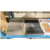 Image 2 : SHELF OF ASSORTED BBQ GRATES, CAST IRON COOKING GRIDS, BROIL KING TRI HEAD BRUSHES,