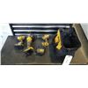 Image 1 : 3PC CORDLESS 20V DEWALT TOOL KIT WITH GRINDER, DRILL, IMPACT DRIVER, 2 BATTERIES, CHARGER AND CARRY 