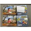 Image 1 : 2 PREXTEX 2 IN 1 CARTOON POLICE AND RACE CAR SETS AND 2 SAFARI ANIMALS