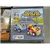 Image 2 : 2 PREXTEX 2 IN 1 CARTOON POLICE AND RACE CAR SETS AND 2 SAFARI ANIMALS