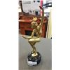 Image 2 : HEAVY BRASS WITH STONE BASE LADY STATUE