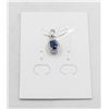 Image 1 : #84-NATURAL BLUE SAPPHIRE & CZ PENDANT