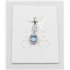 Image 1 : #66-NATURAL BLUE TOPAZ & CZ PENDANT