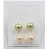 Image 1 : #252-SEA SHELL PEARL STUD EARRINGS 10MM/2 SET