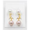 Image 1 : #256-SEA SHELL PEARL STUD EARRINGS 10MM/2 SET