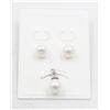 Image 1 : #261-AKOYA PEAL EARRING & SEA SHELL PEARL PENDANT
