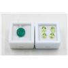 Image 1 : #240-NATURAL GREEN AGETE 4.08CT & PERIDOT 3.00CT