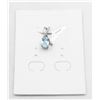 Image 1 : #74-NATURAL BLUE TOPAZ & CZ PENDANT