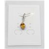 Image 1 : #62-NATURAL YELLOW CITRINE & CZ PENDANT