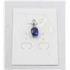 Image 1 : #80-NATURAL BLUE SAPPHIRE & CZ PENDANT