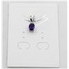 Image 1 : #10-NATURAL PURPLE AMETHYST & CZ PENDANT