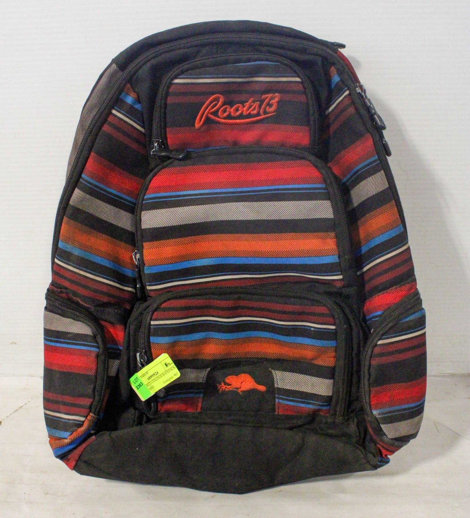 90s Roots Backpack ROOTS MULTI-COLOUR BACKPACK WITH STRIPED