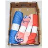 Image 1 : FABRIC ROLLS ORANGE BLUE STRETCH LACE