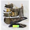 Image 1 : VINTAGE BISON HORN CARVED SHIP STATUE-ESTATE