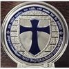 Image 1 : 3) ENCAPSULATED SILVER TONE WITH BLUE ENAMEL