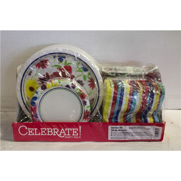 CELEBRATE PARTY PACK WITH EXTRA NAPKINS