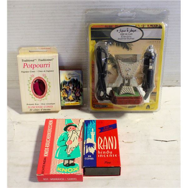 IN CAR INCENSE BURNER & INCENSE