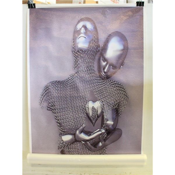 SILVER COUPLES METALLIC CHAINMAIL 36"X20"